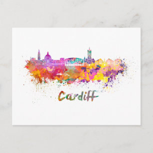 Cartão Postal Linha do horizonte de Cardiff