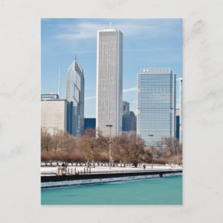 Cartão Postal Linha do horizonte de Chicago através do lago cong