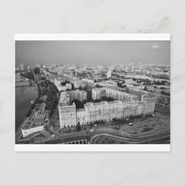 Cartão Postal Linha do horizonte de &Moscou B&W (Frente)