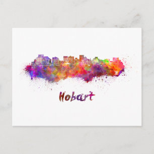 Cartão Postal Linha do horizonte em aquarela