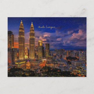 Cartão Postal Linha do horizonte Kuala Lumpur à noite