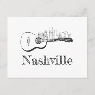 Cartão Postal Linha do violão de Nashville