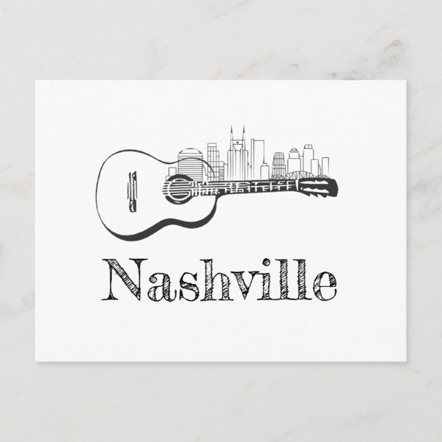 Cartão Postal Linha do violão de Nashville (Frente)