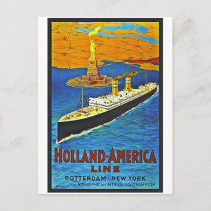 Cartão Postal Linha poster de Holland América das viagens