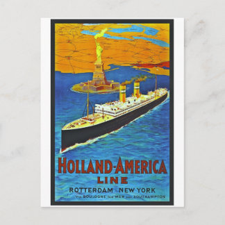 Cartão Postal Linha poster de Holland América das viagens