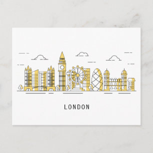 Cartão Postal Linha Skyline da Cidade Londres, Inglaterra