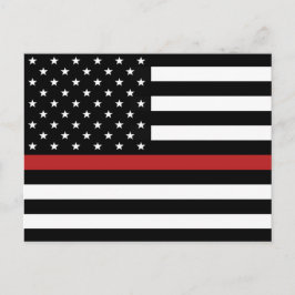 CARTÃO POSTAL LINHA VERMELHA FINA BANDEIRA