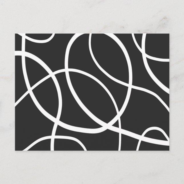 Cartão Postal Linhas brancas contra fundo preto (Frente)