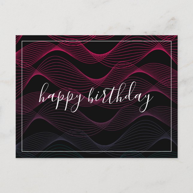 Cartão Postal Linhas de comprimento de onda (Frente)