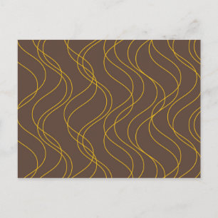 Cartão Postal Linhas de curva decorativas onduladas, legal, de t