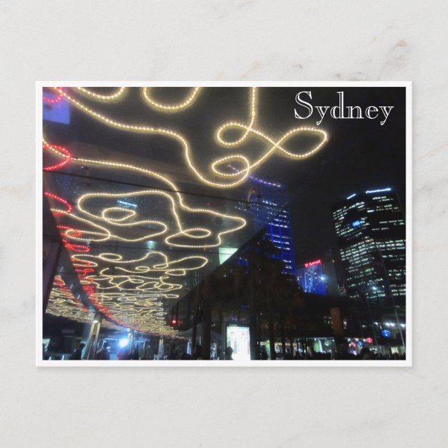Cartão Postal linhas de luz vívidas da sydney (Frente)