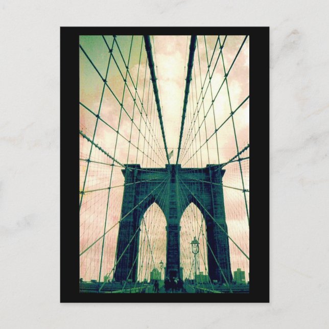 Cartão Postal linhas de ponte brooklyn (Frente)