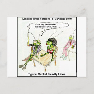 Cartão Postal Linhas de Recolha de Críquete Engraçadas