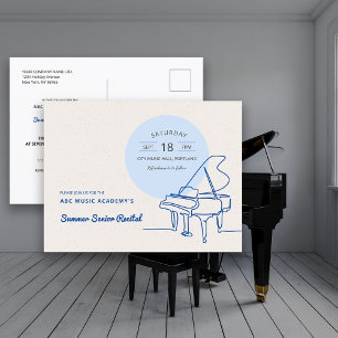 Cartão Postal Linhas Desenho Grande Piano Considerando Salvar a