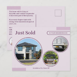 Cartão Postal Linhas Finas Agente Imobiliário Rosa Acabou de Ven