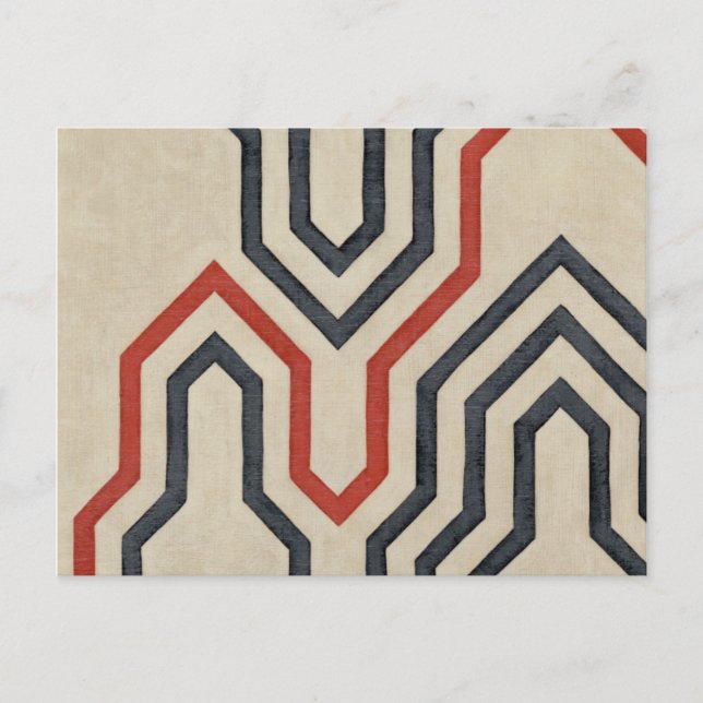 Cartão Postal Linhas Gráficas Laranja e Azul (Frente)