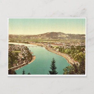 Cartão Postal Lintz (ou seja, Linz), visão geral, Alta Áustria, 