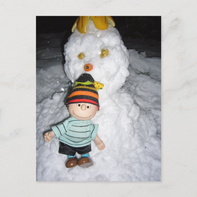 Cartão Postal linus e neve (Frente)