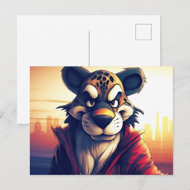 Cartão Postal Lion Cute (Frente/Verso)
