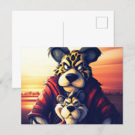 Cartão Postal Lion Cute