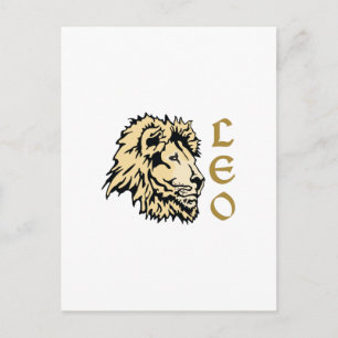 CARTÃO POSTAL LION LEO ZODIAC