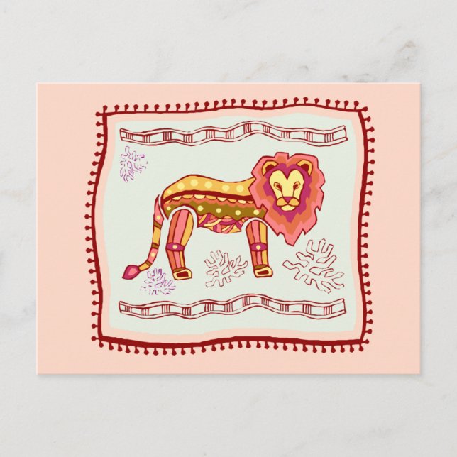 Cartão Postal Lion Quilt (Frente)