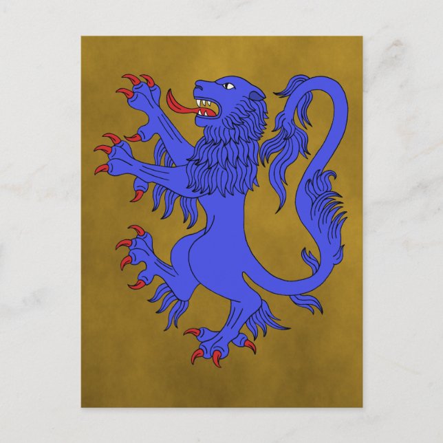 Cartão Postal Lion Rampant Azure (Frente)