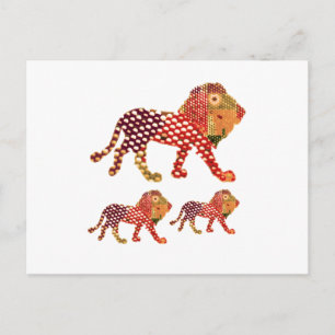 Cartão Postal LÍON - REI majestoso de animais