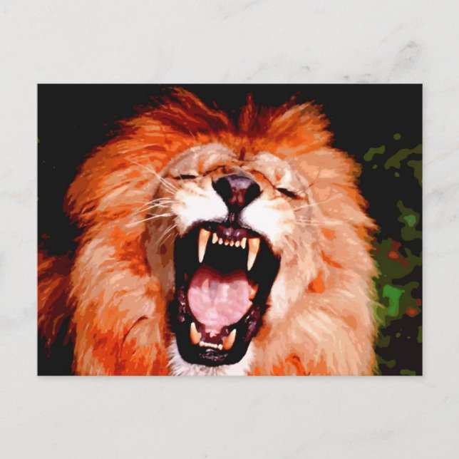Cartão Postal Lion Roaring (Frente)