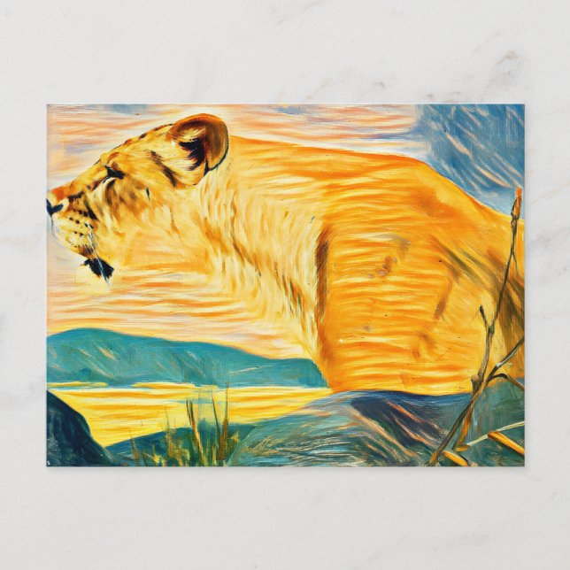Cartão Postal Lioness head (Frente)