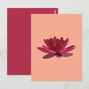 Cartão Postal Lírio de Água Rosa Vermelho