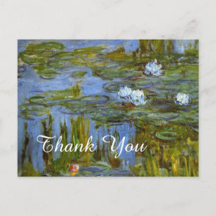 Cartão Postal lírio de água vintage Claude Monet obrigado