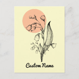 Cartão Postal Lírio do Vale Flor do Mês de Nascimento Minimal