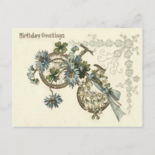 Cartão Postal Lírio do Vale Não Me Esqueça de Bicicleta