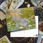 Cartão Postal Lírios d'água de Claude Monet Fine Art<br><div class="desc">Lírios d'água (ou Ninféas) é uma série de aproximadamente 250 pinturas de óleo pelo impressionista francês Claude Monet (1840-1926). As pinturas retratam seu jardim floral em sua casa em Giverny, e foram o principal foco de sua produção artística nos últimos 30 anos de sua vida. Muitas das obras foram pintadas...</div>