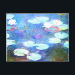 Cartão Postal Lírios-d'água, rosa - Bela arte de Claude Monet<br><div class="desc">Lírios-d'água,  rosa,  famosa pintura do artista impressionista francês Claude Monet</div>