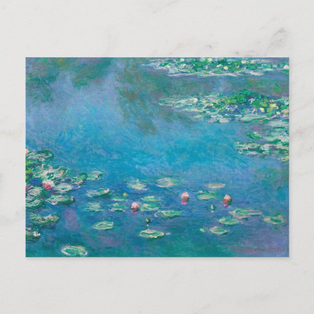 Cartão Postal Lírios De Água Monet De Ephemera Floral (Frente)