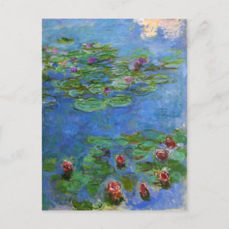 Cartão Postal Lírios de Água Vermelha, Claude Monet