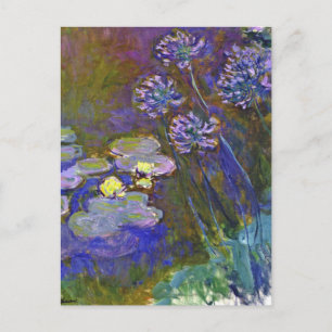 Cartão Postal Lírios de Monet e Agapanthus