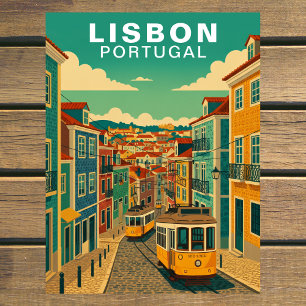Cartão Postal Lisboa Antiga, Portugal Elétrico Amarelo