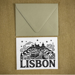 Cartão Postal Lisboa Lisboa Portugal Minimalista Viagem