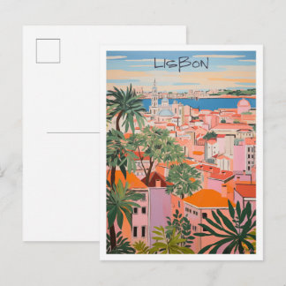 Cartão Postal Lisboa Portugal Arte Viagem