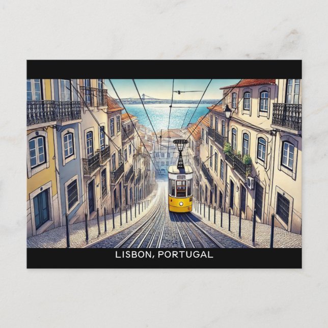 Cartão Postal Lisboa Portugal Bica Funicular (Frente)
