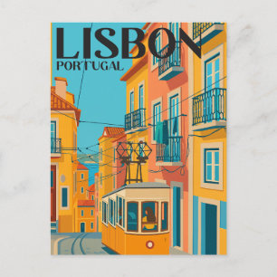 Cartão Postal Lisboa Portugal Bonde Viagem Antiga
