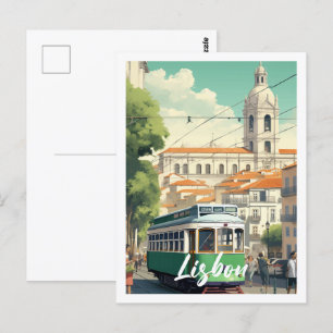 Cartão Postal Lisboa Portugal Familiar Viagem