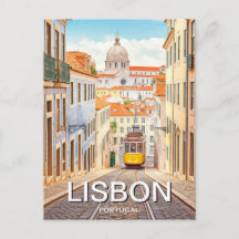 Lisboa Portugal Pantheon Alfama Watercolor