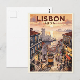 Cartão Postal Lisboa Portugal Viagem Antiga