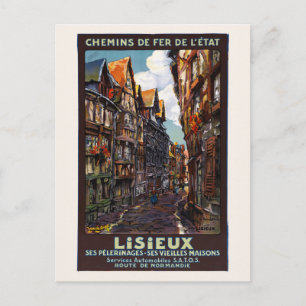 Cartão Postal Lisieux France Poster vintage 1930