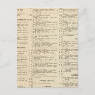 Cartão Postal Lista alfabética de mapas e gráficos