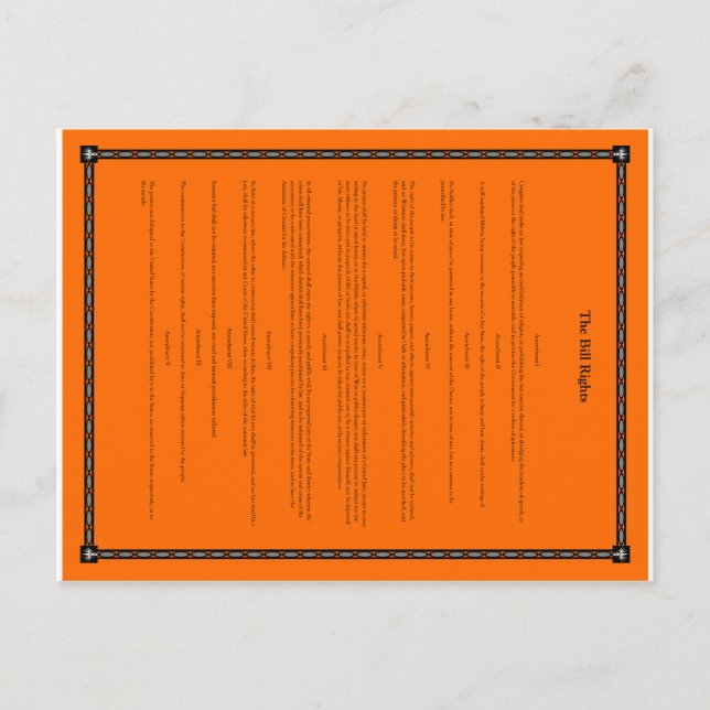 Cartão Postal Lista de Direitos (Frente)